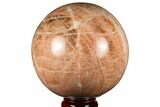 Polished Peach Moonstone Sphere - Madagascar #182383-1